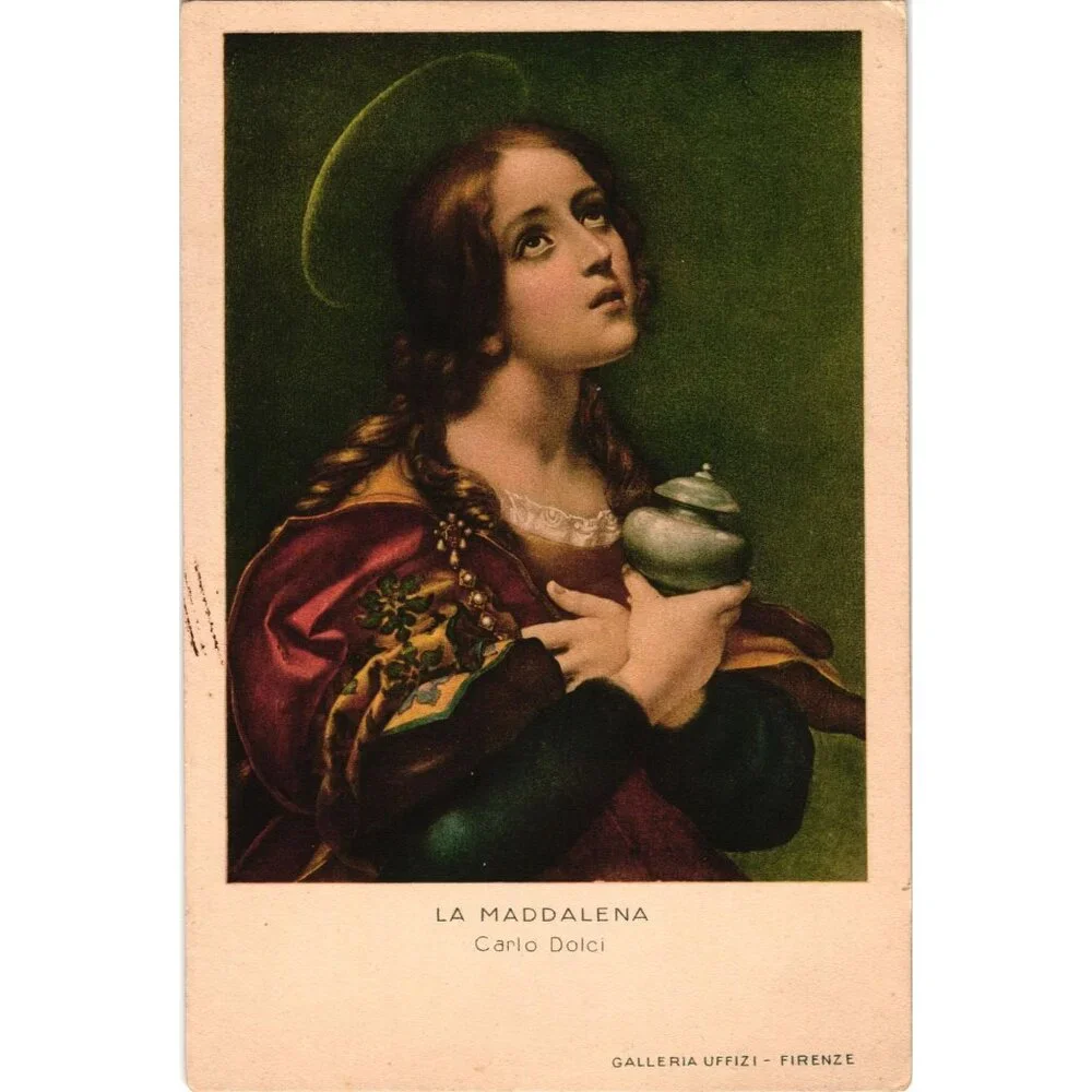 La Maddalena Carlo Dolci Italian Religious Art Postcard Vintage Reproduction